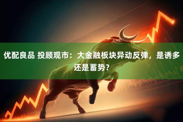 优配良品 投顾观市：大金融板块异动反弹，是诱多还是蓄势？